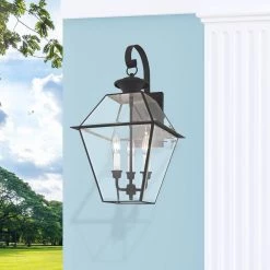 Westover 3 Light Black Outdoor Wall Sconce by Livex Lighting -Livex Lighting shop black livex lighting outdoor sconces 2381 04 76 1000