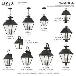 Mansfield 4-Light Black Outdoor Wall Lantern Sconce by Livex Lighting -Livex Lighting shop black livex lighting outdoor sconces 27222 04 d4 1000