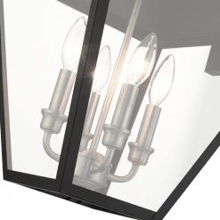 Mansfield 4-Light Black Outdoor Wall Lantern Sconce by Livex Lighting -Livex Lighting shop black livex lighting outdoor sconces 27222 04 fa 1000