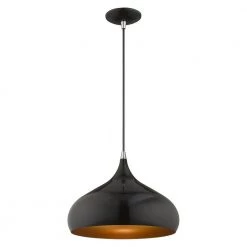 Metal Shade Mini Pendants 1 Light Shiny Black Mini Pendant by Livex Lighting -Livex Lighting shop black livex lighting pendant lights 41173 68 1f 1000