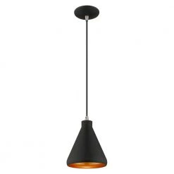 Metal Shade Mini Pendants 1 Light Black Mini Pendant by Livex Lighting -Livex Lighting shop black livex lighting pendant lights 41177 04 1f 1000