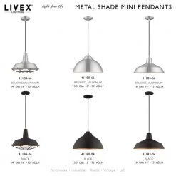 Metal Shade Mini Pendants 1 Light Black Mini Pendant by Livex Lighting -Livex Lighting shop black livex lighting pendant lights 41180 04 d4 1000