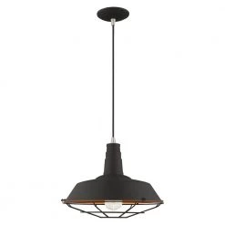Metal Shade Mini Pendants 1 Light Black Mini Pendant by Livex Lighting