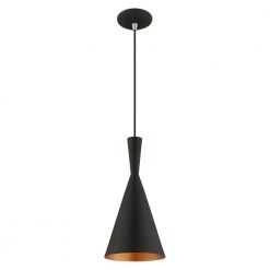 Metal Shade Mini Pendants 1 Light Black Mini Pendant by Livex Lighting -Livex Lighting shop black livex lighting pendant lights 41185 04 1f 1000