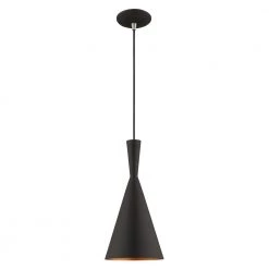 Metal Shade Mini Pendants 1 Light Black Mini Pendant by Livex Lighting