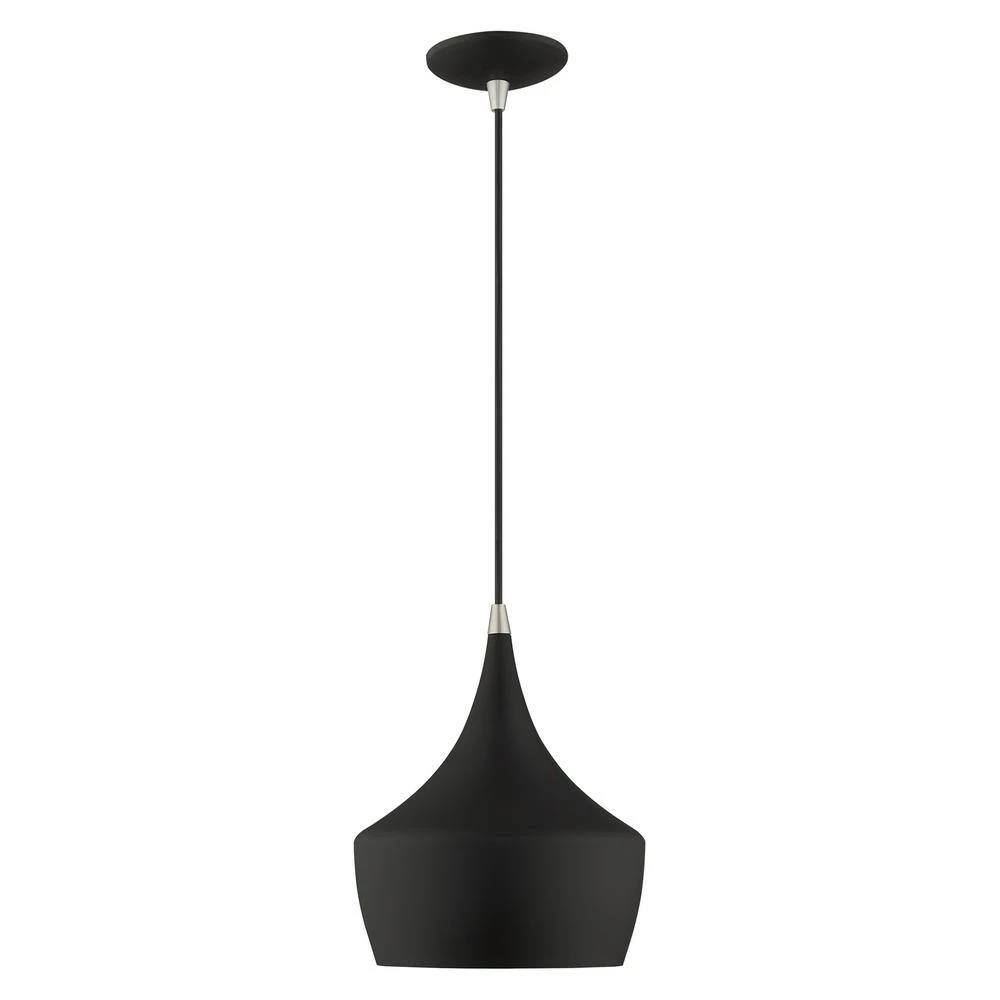 Metal Shade Mini Pendants 1 Light Black Mini Pendant by Livex Lighting 8 Metal Shade Mini Pendants 1 Light Black Mini Pendant by Livex Lighting - Image 8