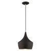 Metal Shade Mini Pendants 1 Light Black Mini Pendant by Livex Lighting