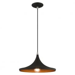 Metal Shade Mini Pendants 1 Light Black Mini Pendant by Livex Lighting -Livex Lighting shop black livex lighting pendant lights 41187 04 1f 1000