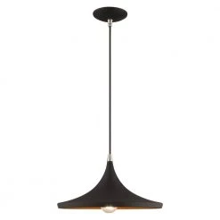 Metal Shade Mini Pendants 1 Light Black Mini Pendant by Livex Lighting