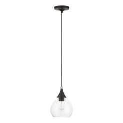 Catania 1-Light Black Island Mini Pendant with Clear Glass by Livex Lighting -Livex Lighting shop black livex lighting pendant lights 46501 04 c3 1000
