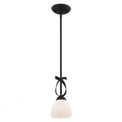 Brookside 1 Light Black Mini Pendant by Livex Lighting -Livex Lighting shop black livex lighting pendant lights 4750 04 1f 1000