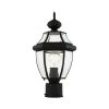 Monterey 1 Light Black Outdoor Post Top Lantern by Livex Lighting