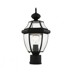Monterey 1 Light Black Outdoor Post Top Lantern by Livex Lighting