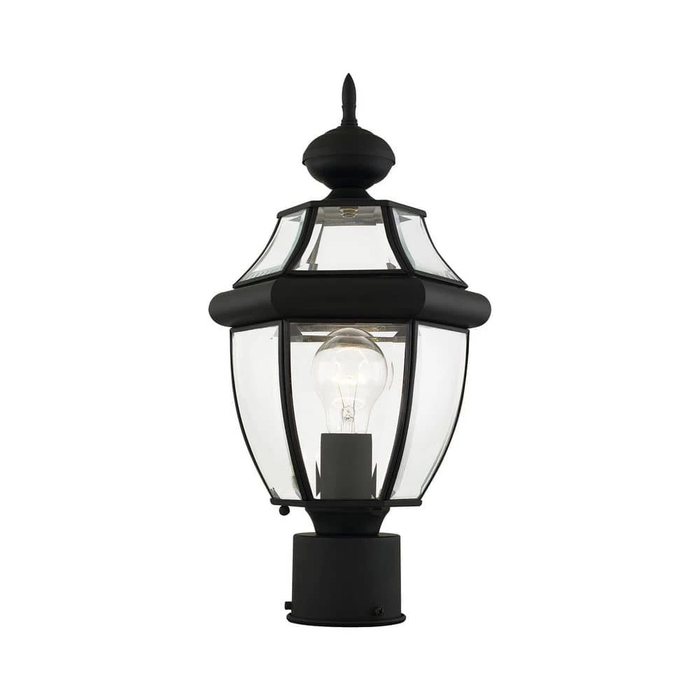 Monterey 1 Light Black Outdoor Post Top Lantern by Livex Lighting 1 Monterey 1 Light Black Outdoor Post Top Lantern by Livex Lighting