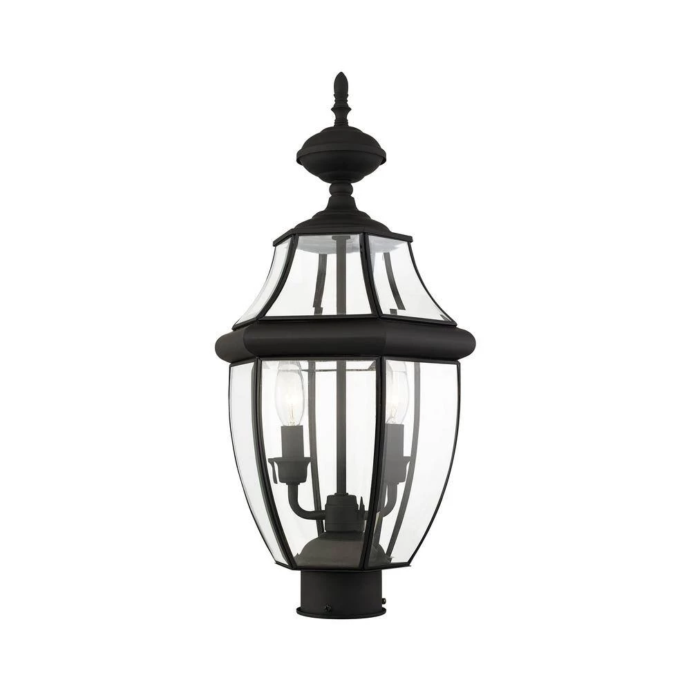 Monterey 2 Light Black Outdoor Post Top Lantern by Livex Lighting 7 Monterey 2 Light Black Outdoor Post Top Lantern by Livex Lighting - Image 7