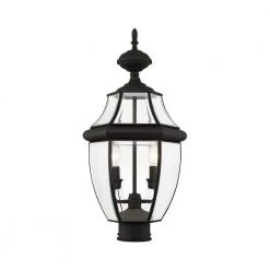 Monterey 2 Light Black Outdoor Post Top Lantern by Livex Lighting