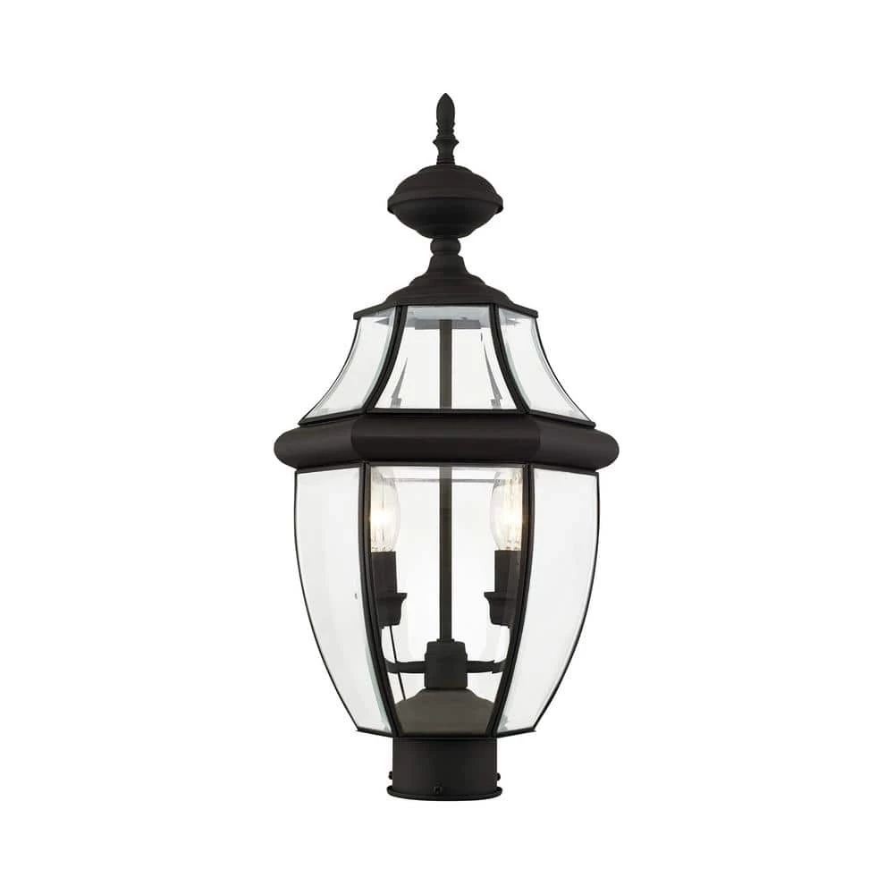 Monterey 2 Light Black Outdoor Post Top Lantern by Livex Lighting 1 Monterey 2 Light Black Outdoor Post Top Lantern by Livex Lighting