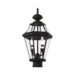 Georgetown 2 Light Black Outdoor Post Top Lantern by Livex Lighting -Livex Lighting shop black livex lighting post lanterns 2264 04 4f 1000