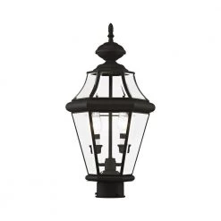 Georgetown 2 Light Black Outdoor Post Top Lantern by Livex Lighting