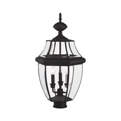 Monterey 3 Light Black Outdoor Post Top Lantern by Livex Lighting 18 Monterey 3 Light Black Outdoor Post Top Lantern by Livex Lighting -Livex Lighting shop black livex lighting post lanterns 2354 04 1f 1000