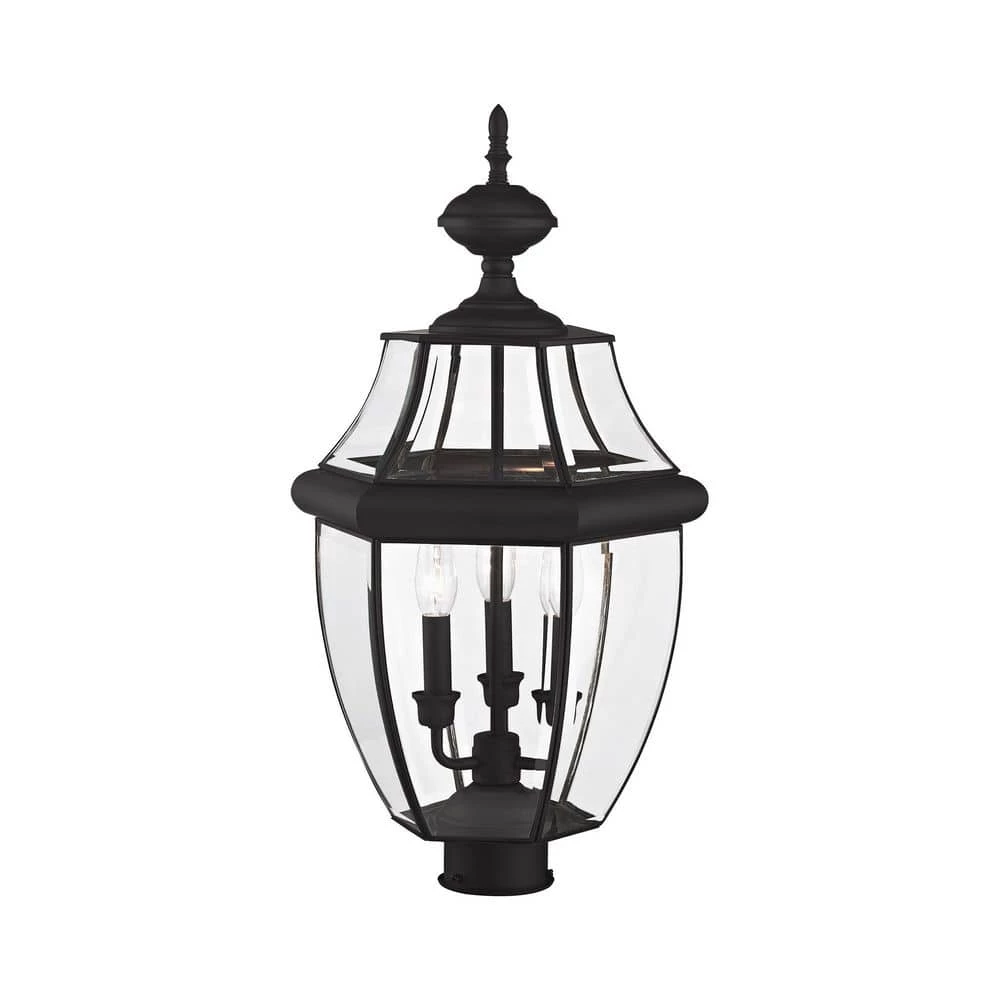 Monterey 3 Light Black Outdoor Post Top Lantern by Livex Lighting 9 Monterey 3 Light Black Outdoor Post Top Lantern by Livex Lighting - Image 9