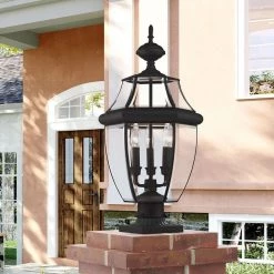 Monterey 3 Light Black Outdoor Post Top Lantern by Livex Lighting 12 Monterey 3 Light Black Outdoor Post Top Lantern by Livex Lighting -Livex Lighting shop black livex lighting post lanterns 2354 04 40 1000