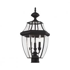 Monterey 3 Light Black Outdoor Post Top Lantern by Livex Lighting 17 Monterey 3 Light Black Outdoor Post Top Lantern by Livex Lighting -Livex Lighting shop black livex lighting post lanterns 2354 04 4f 1000