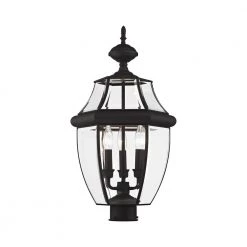 Monterey 3 Light Black Outdoor Post Top Lantern by Livex Lighting