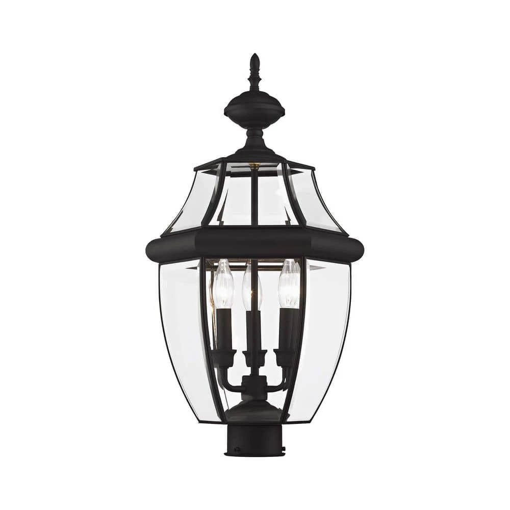 Monterey 3 Light Black Outdoor Post Top Lantern by Livex Lighting 1 Monterey 3 Light Black Outdoor Post Top Lantern by Livex Lighting