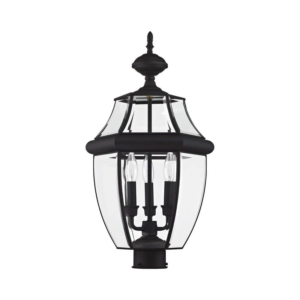Monterey 3 Light Black Outdoor Post Top Lantern by Livex Lighting 7 Monterey 3 Light Black Outdoor Post Top Lantern by Livex Lighting - Image 7