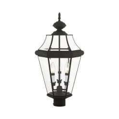 Georgetown 3 Light Black Outdoor Post Top Lantern by Livex Lighting -Livex Lighting shop black livex lighting post lanterns 2364 04 1f 1000