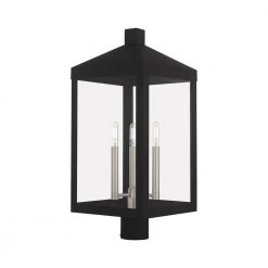 Nyack 3-Light Black Outdoor Post Top Lantern by Livex Lighting 16 Nyack 3-Light Black Outdoor Post Top Lantern by Livex Lighting -Livex Lighting shop black livex lighting post light sets 20586 04 44 1000
