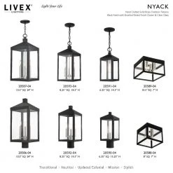 Nyack 3 Light Black with Brushed Nickel Cluster Outdoor Post Top Lantern by Livex Lighting -Livex Lighting shop black livex lighting post light sets 20592 04 d4 1000