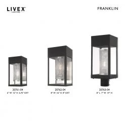Franklin Medium 1-Light Black Post Head Lantern by Livex Lighting -Livex Lighting shop black livex lighting post light sets 20763 04 76 1000