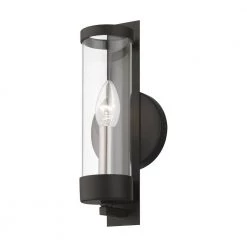 Castleton 1-Light Black ADA Single Sconce With Clear Glass by Livex Lighting -Livex Lighting shop black livex lighting vanity lighting 10141 04 1f 1000