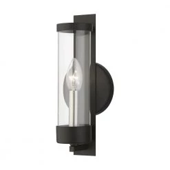 Castleton 1-Light Black ADA Single Sconce With Clear Glass by Livex Lighting