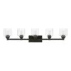 Aragon 42 in. 5-Light Black Vanity Light with Clear Seeded Glass by Livex Lighting