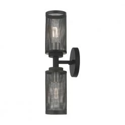 Industro 2 Light Black with Brushed Nickel Accents Sconce by Livex Lighting -Livex Lighting shop black livex lighting vanity lighting 14122 04 1f 1000