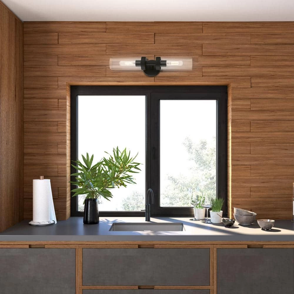 Ludlow 19.25 in. 2-Light Black ADA Vanity Light with Clear Glass by Livex Lighting 2 Ludlow 19.25 in. 2-Light Black ADA Vanity Light with Clear Glass by Livex Lighting - Image 2