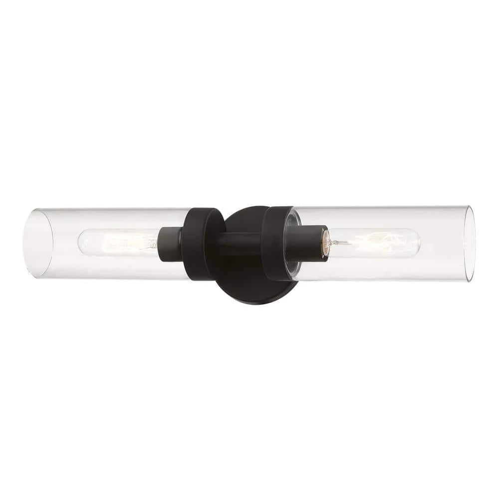 Ludlow 19.25 in. 2-Light Black ADA Vanity Light with Clear Glass by Livex Lighting 7 Ludlow 19.25 in. 2-Light Black ADA Vanity Light with Clear Glass by Livex Lighting - Image 7