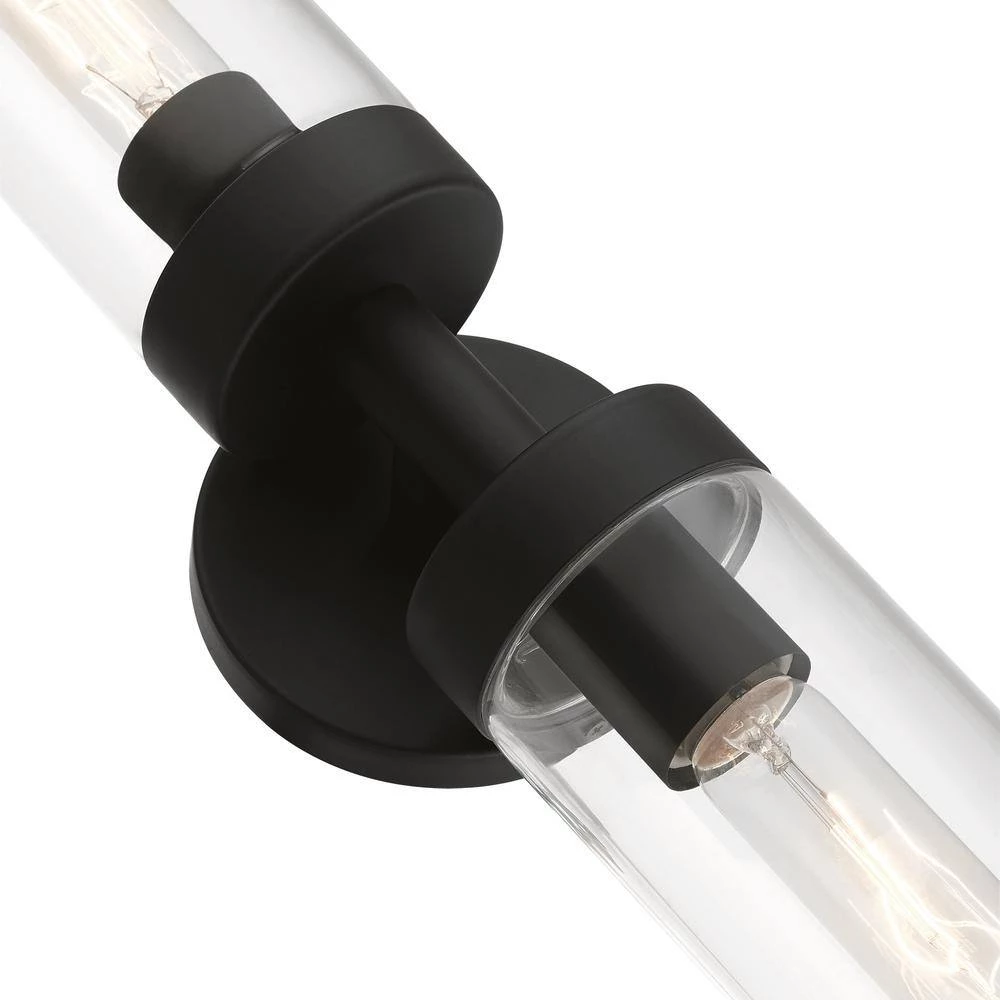 Ludlow 19.25 in. 2-Light Black ADA Vanity Light with Clear Glass by Livex Lighting 3 Ludlow 19.25 in. 2-Light Black ADA Vanity Light with Clear Glass by Livex Lighting - Image 3