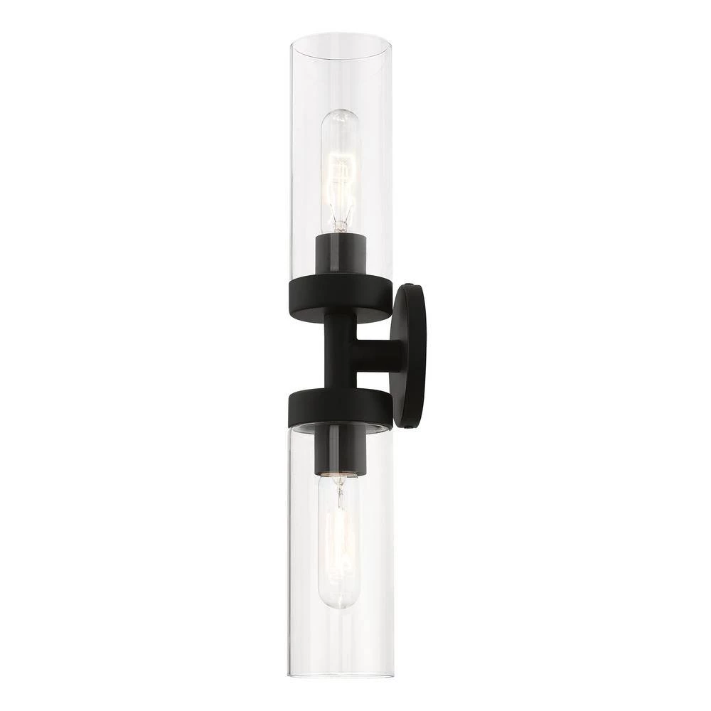 Ludlow 19.25 in. 2-Light Black ADA Vanity Light with Clear Glass by Livex Lighting 8 Ludlow 19.25 in. 2-Light Black ADA Vanity Light with Clear Glass by Livex Lighting - Image 8