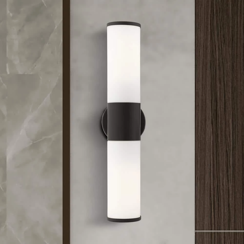 Lindale 2 Light Black ADA Vanity Sconce by Livex Lighting 2 Lindale 2 Light Black ADA Vanity Sconce by Livex Lighting - Image 2