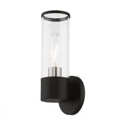 Banca 1-Light Black ADA Wall Sconce with Clear Glass by Livex Lighting -Livex Lighting shop black livex lighting vanity lighting 17281 04 1f 1000