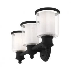 Middlebush 3 Light Black Vanity Sconce by Livex Lighting -Livex Lighting shop black livex lighting vanity lighting 40213 04 4f 1000