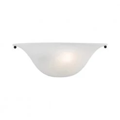 Wynnewood 1-Light Black Wall Sconce with Alabaster Glass by Livex Lighting