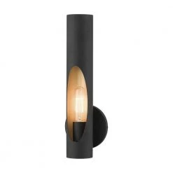 Novato 5.125 in. Black Sconce with Gold Accents by Livex Lighting -Livex Lighting shop black livex lighting vanity lighting 45891 04 4f 1000