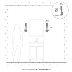 Novato 5.125 in. Black Sconce with Gold Accents by Livex Lighting -Livex Lighting shop black livex lighting vanity lighting 45891 04 66 1000