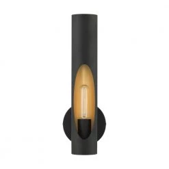 Novato 5.125 in. Black Sconce with Gold Accents by Livex Lighting -Livex Lighting shop black livex lighting vanity lighting 45891 04 c3 1000