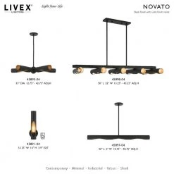 Novato 5.125 in. Black Sconce with Gold Accents by Livex Lighting -Livex Lighting shop black livex lighting vanity lighting 45891 04 d4 1000